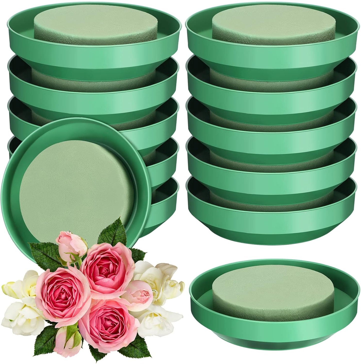 12 Sets Large Flower Foam with Bowl Kit for Floral Arrangements