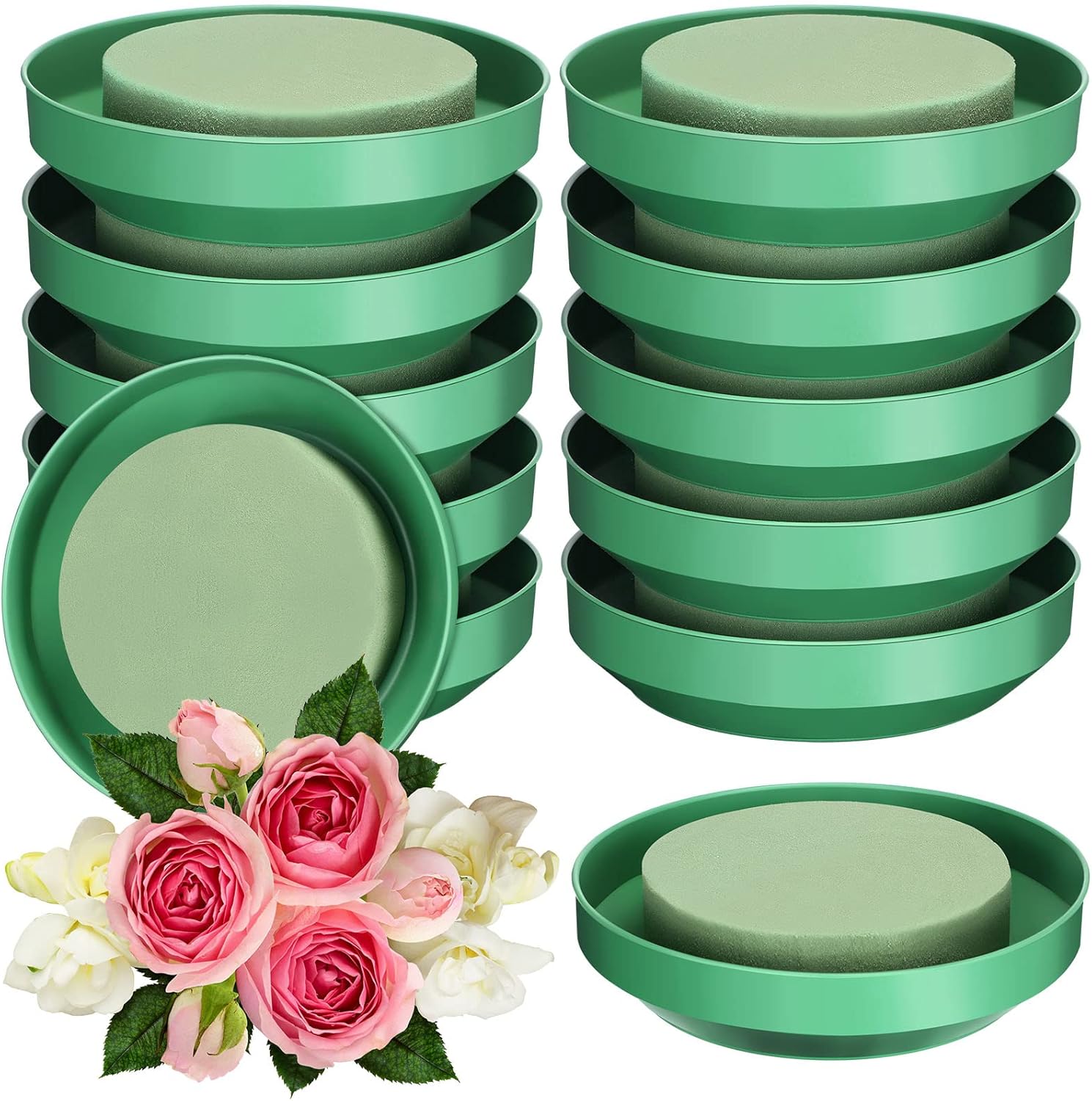 12 Sets Large Flower Foam with Bowl Kit for Floral Arrangements