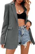 Women's Long Sleeve Lapel Oversized Blazer Jacket - Casual Office Fit