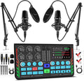Podcast Equipment Bundle for 2 - Complete DJ Mixer Kit for Streaming