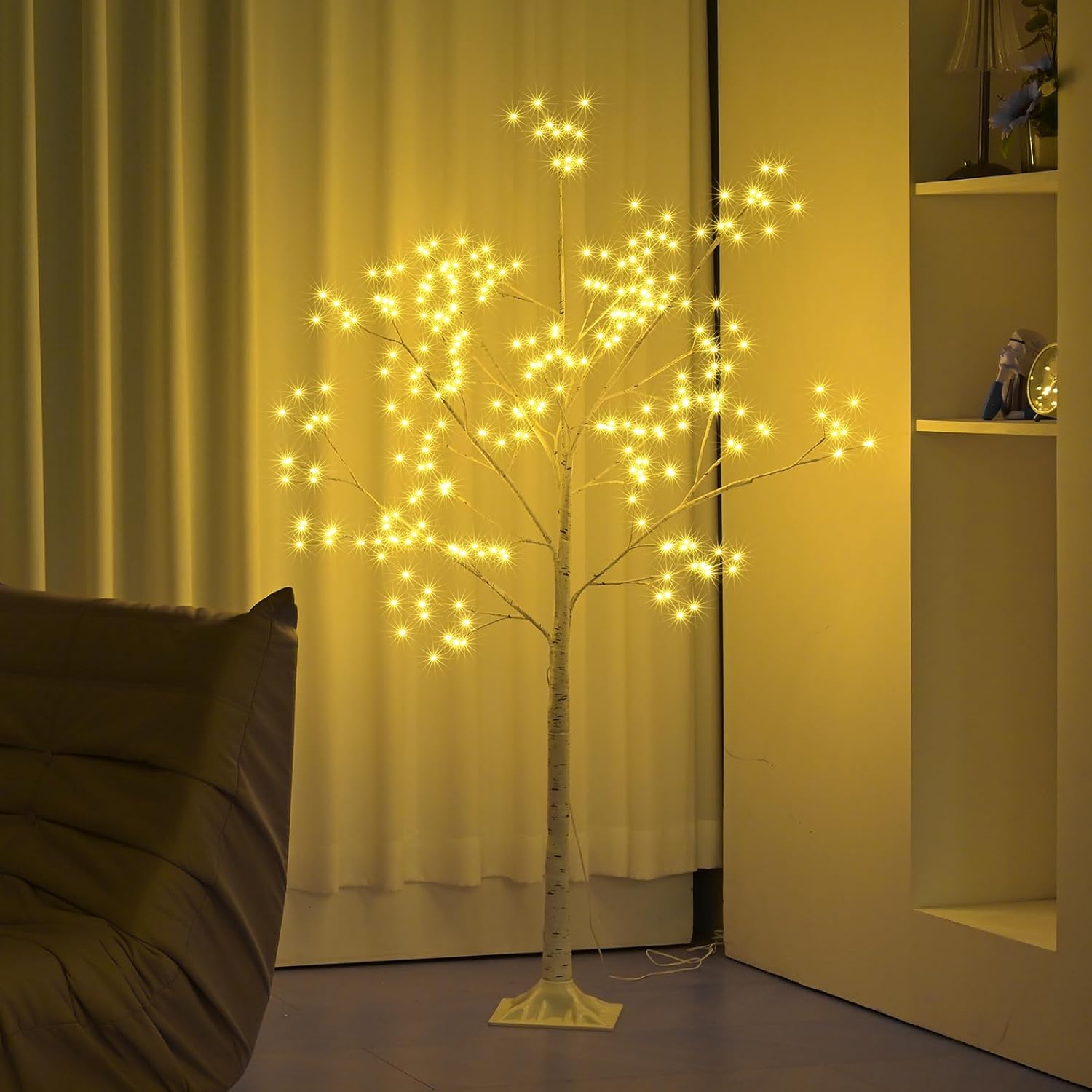 288 LED Birch Tree Lighted with Remote Control for Indoor Decor