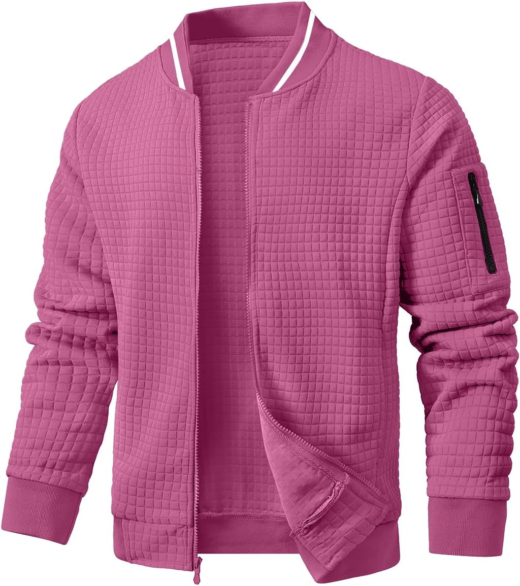 Mens Casual Jacket Lightweight Varsity Coat for All Seasons