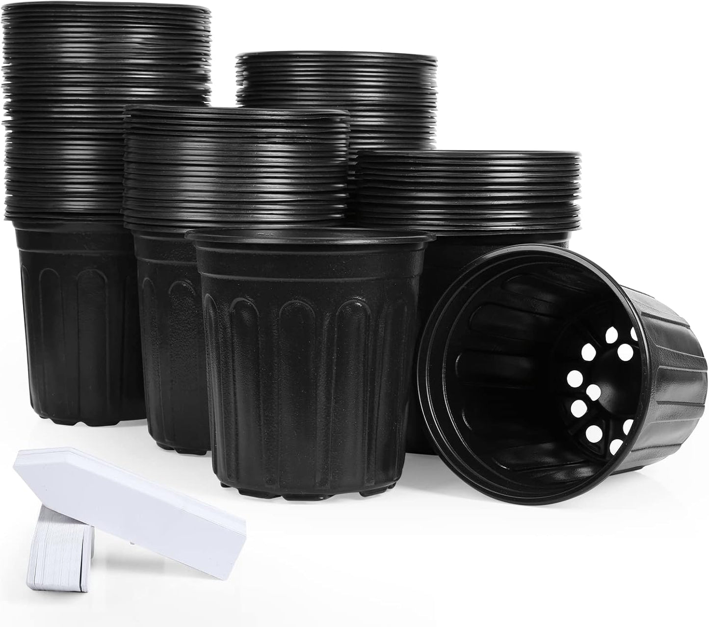 JERIA 100-Pack 1 Gallon Flexible Plant Nursery Pots for Seedlings