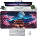 XXL Mouse Pad Japanese Sakura Full Moon Desk Mat - Large Desk Cover