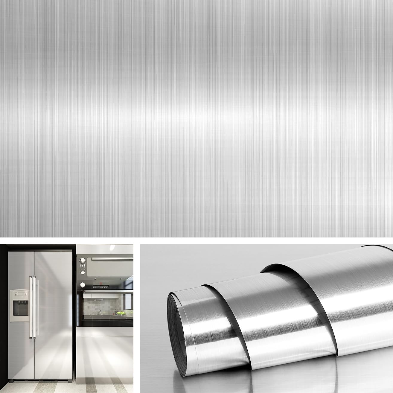 Stainless Steel Peel and Stick Contact Paper for Kitchen Use