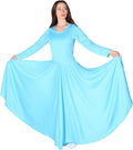 Womens Praise Loose Fit Full Length Long Sleeve Dance Dress