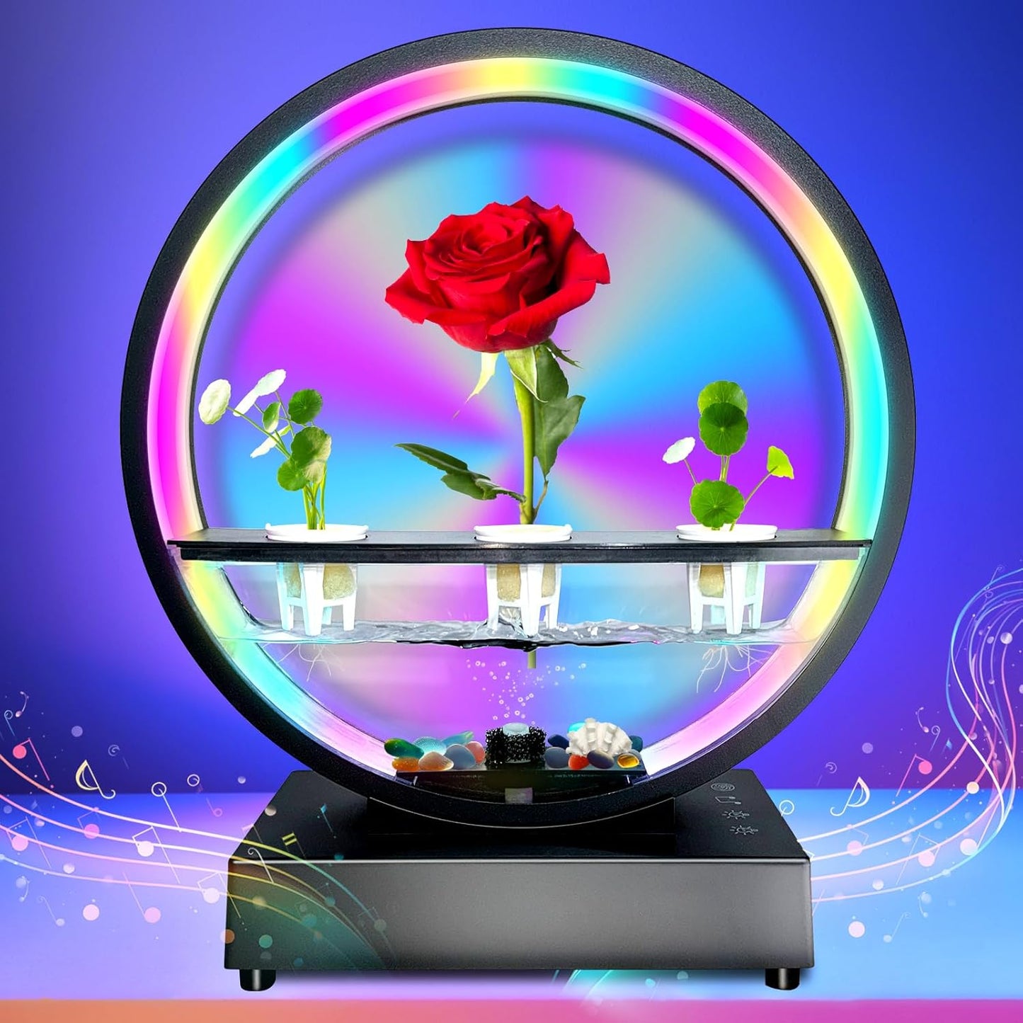 Bluetooth Speaker Atmosphere Lamp - 16 Colors, Dimmable, USB, Gift