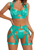 Avidlove Lingerie Set Sexy Strappy Underwire Push Up Bra Garter Set Be