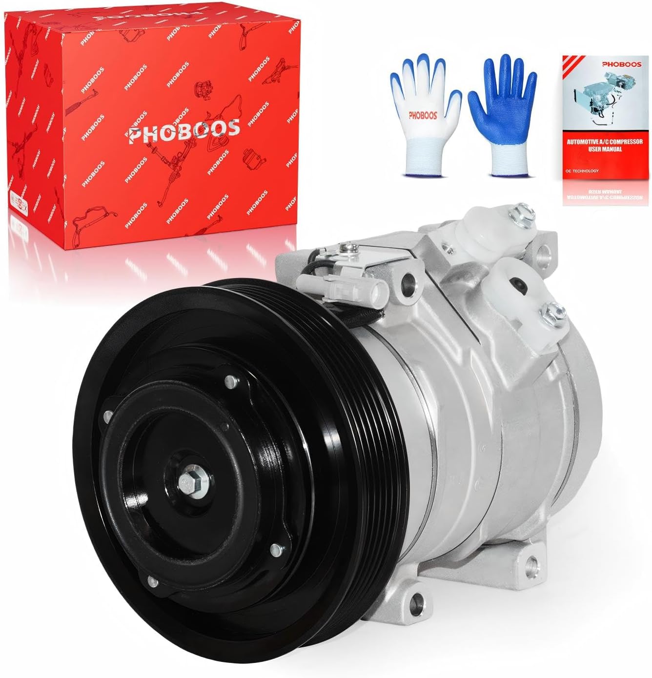 PHOBOOS A/C Compressor with Clutch for Toyota Corolla 2003-2008