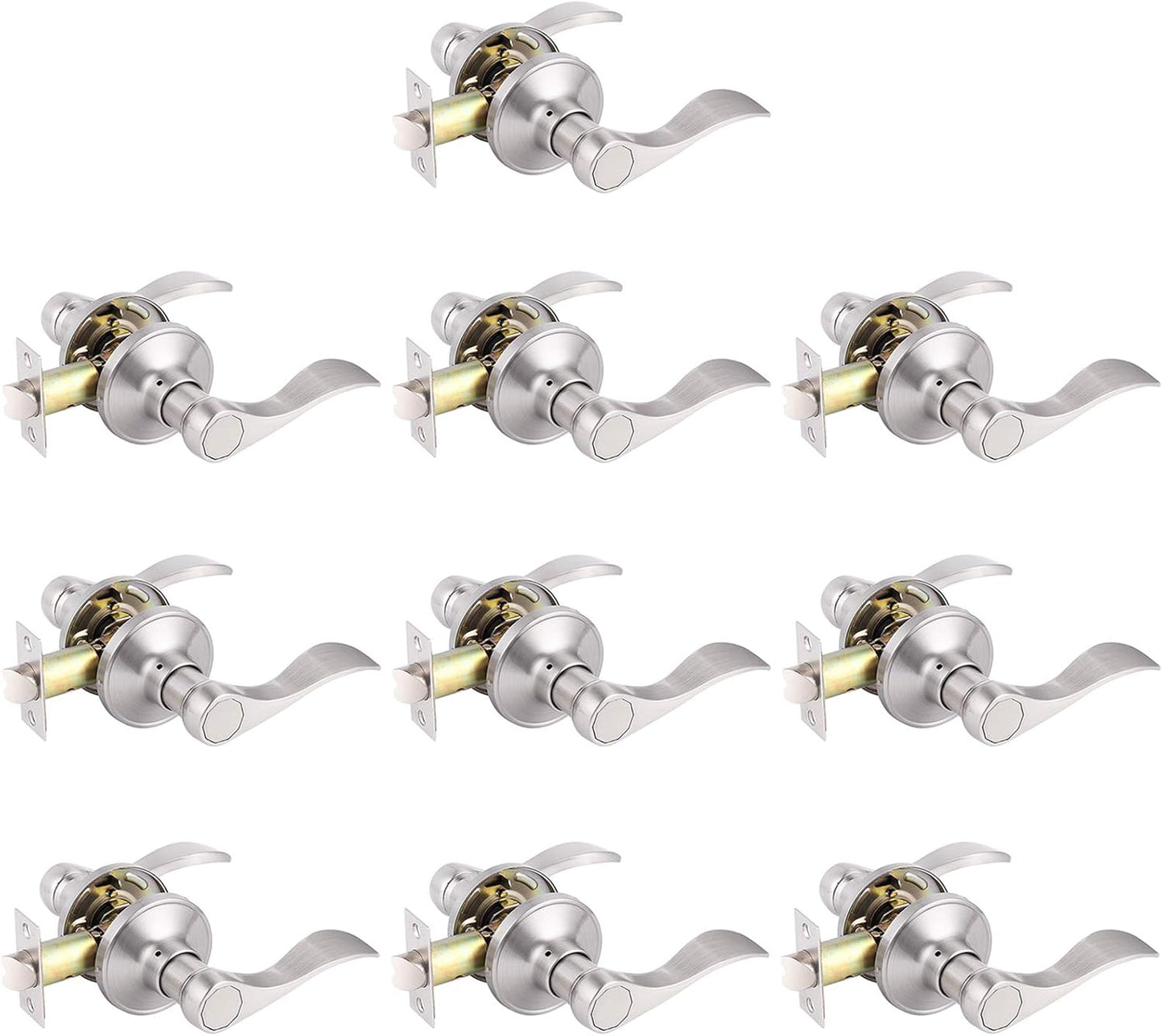 Gobrico Satin Nickel Passage Door Lever Handles for Easy Access