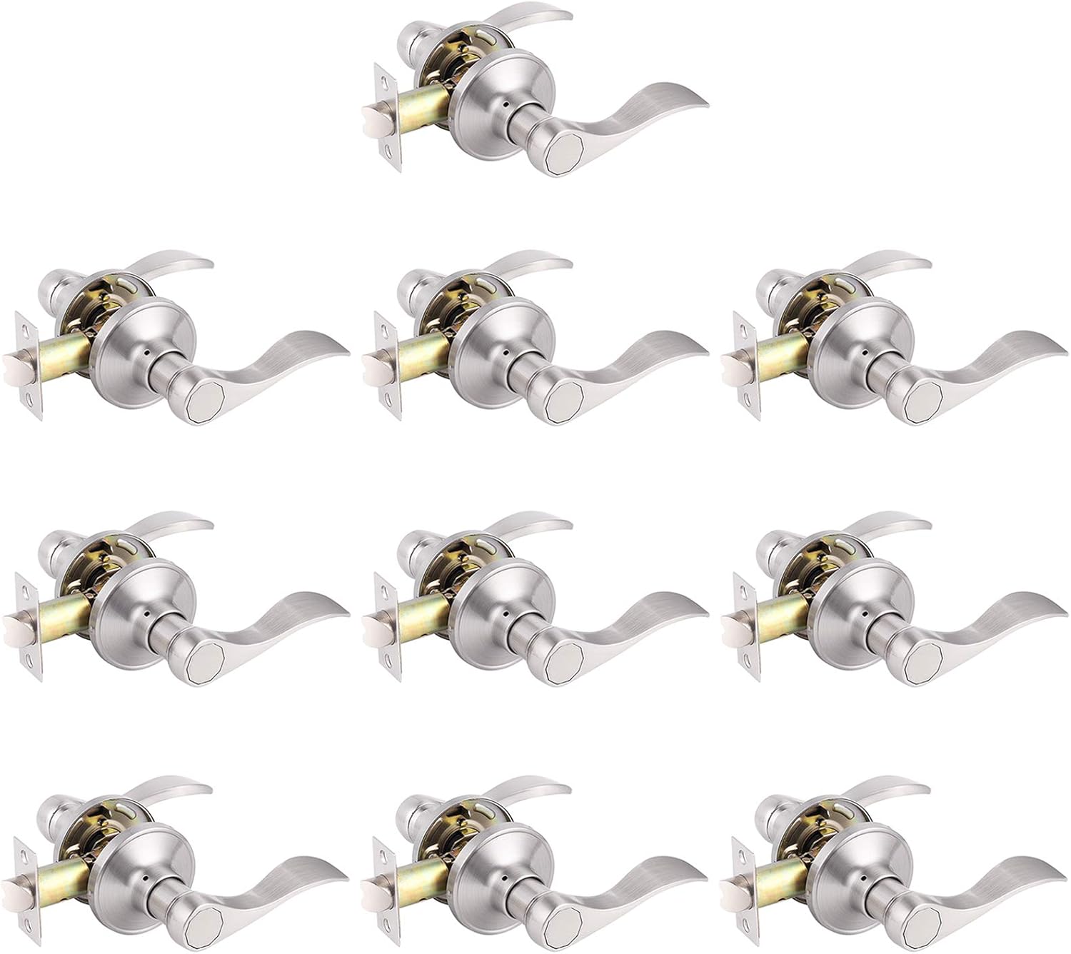 Gobrico Satin Nickel Passage Door Lever Handles for Easy Access