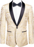 Men's Floral Shawl Lapel Tuxedo Jacket - Slim Fit Party Blazer