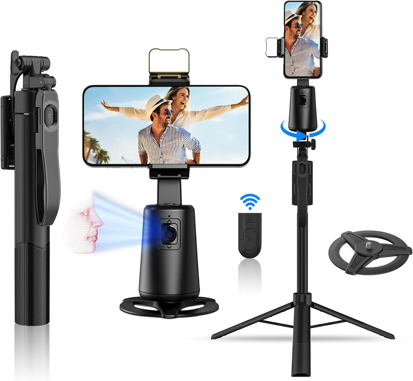 Auto Face Tracking Tripod with 360 Rotation for iPhone Use