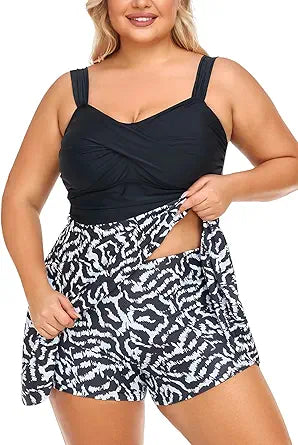 MiYang Women Plus Size Two Piece Swimsuits Flowy Tankini