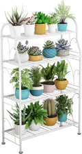 Plant Stand Corner 4 Tier Metal Shelf - Space-Saving Display