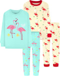 Girls 4-Piece Cotton Pajamas Set Size 18 Months-12 Years - Soft