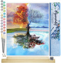 Figured'Art Paint by Numbers for Adults 4 Seasons Tree 16in x 20in