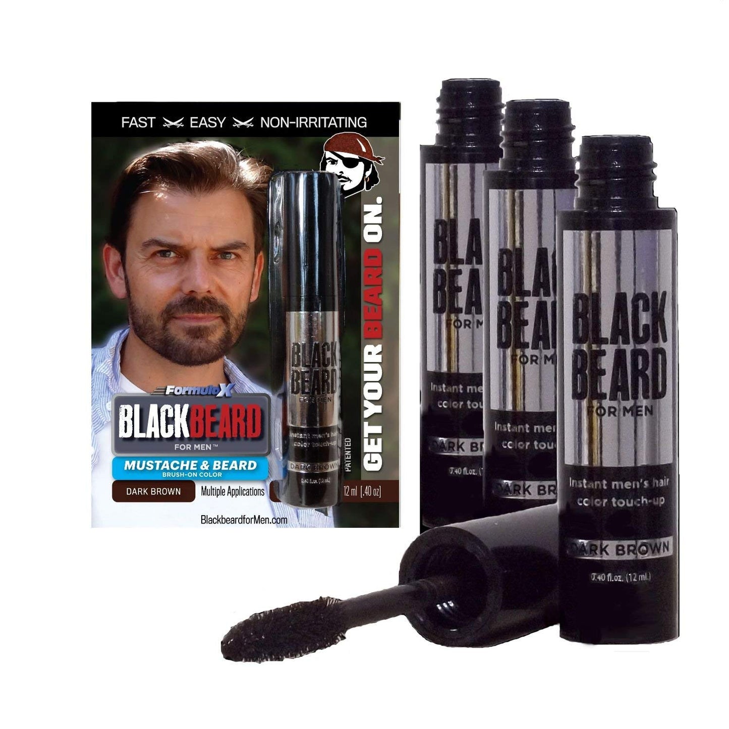 Instant Beard Color for Men - Blackbeard for Men 3 Pack
