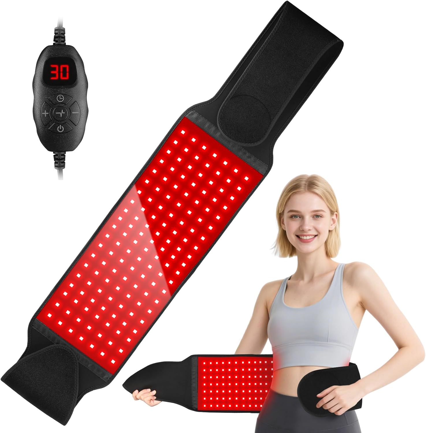 Red Light Therapy Belt with 140 LEDs for Muscle Relief