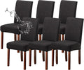 Genina Waterproof Chair Covers for Dining Room - 6 Pack Black