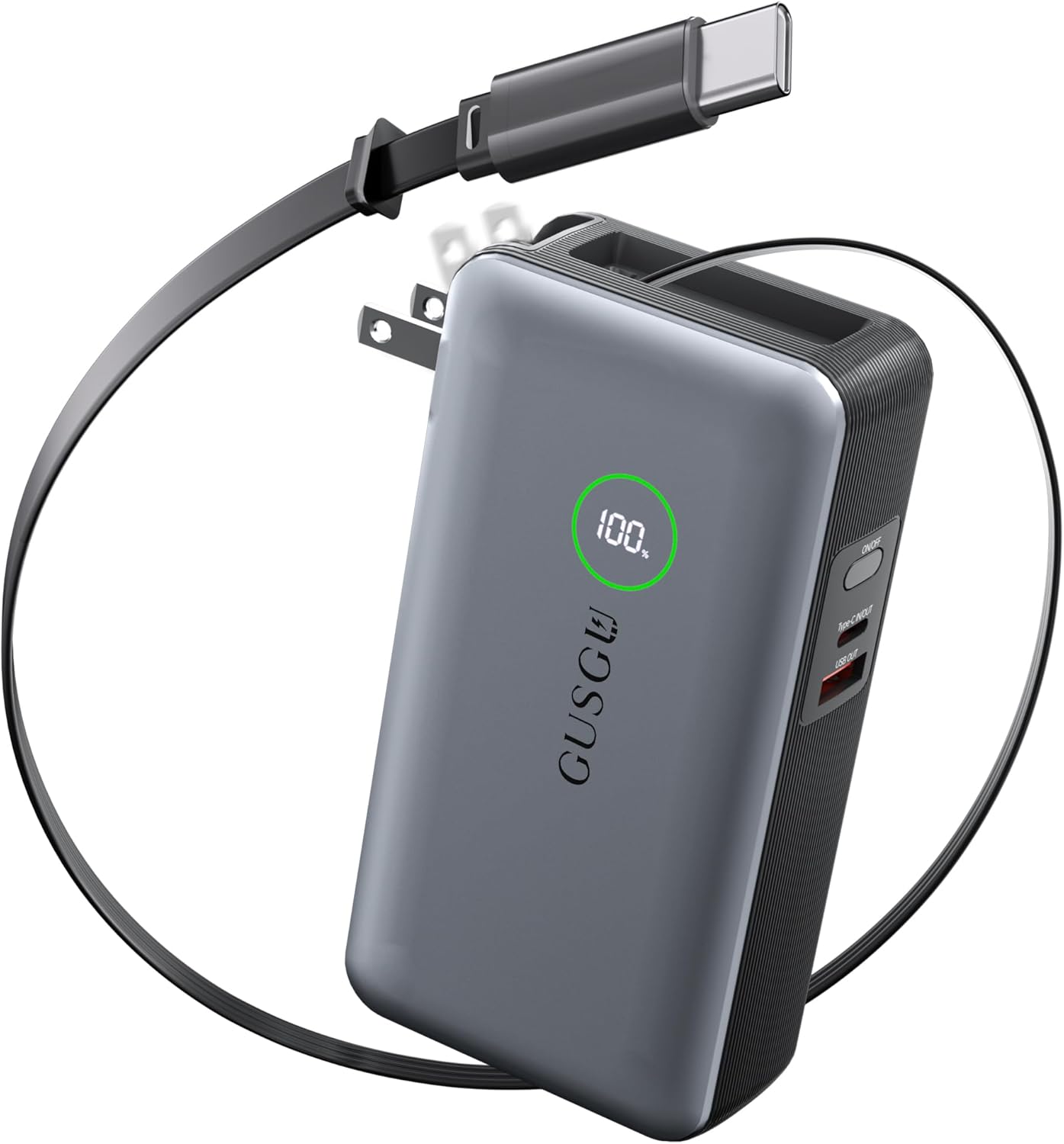 GUSGU X3 Pro 20,000mAh Power Bank with Foldable Plug and More