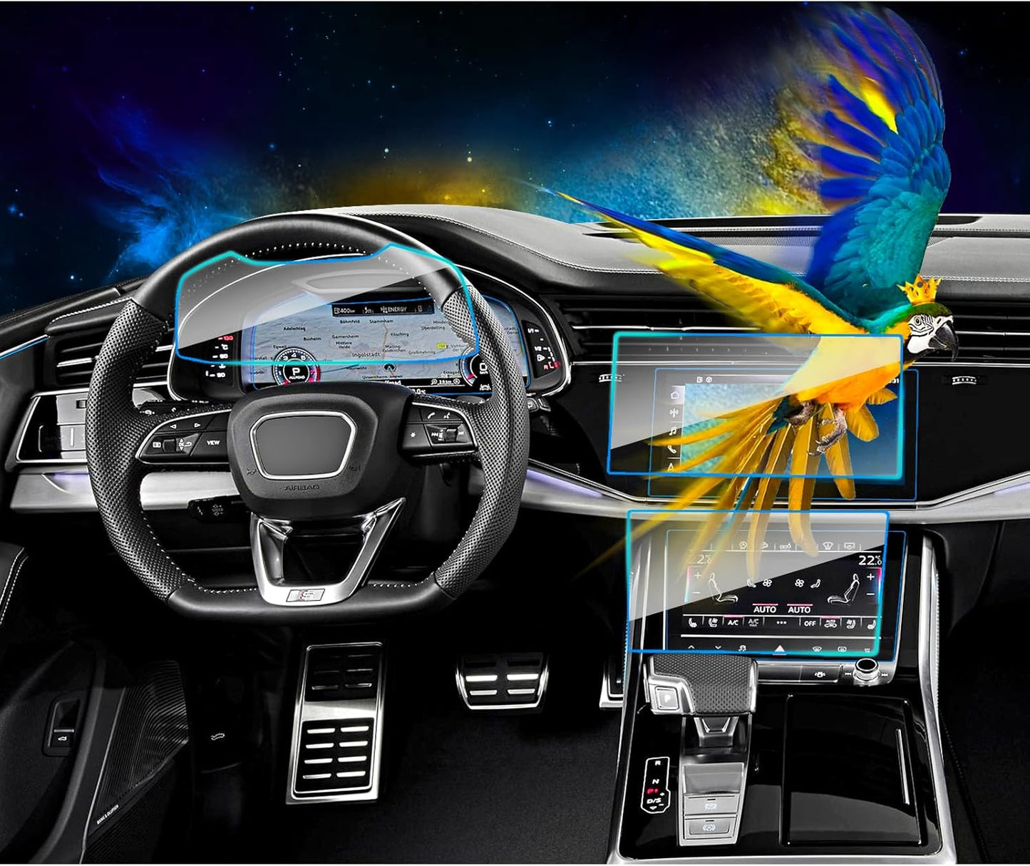 3pcs Audi Q7 Q8 10.1-inch Screen Protector for 2020-2025 Models