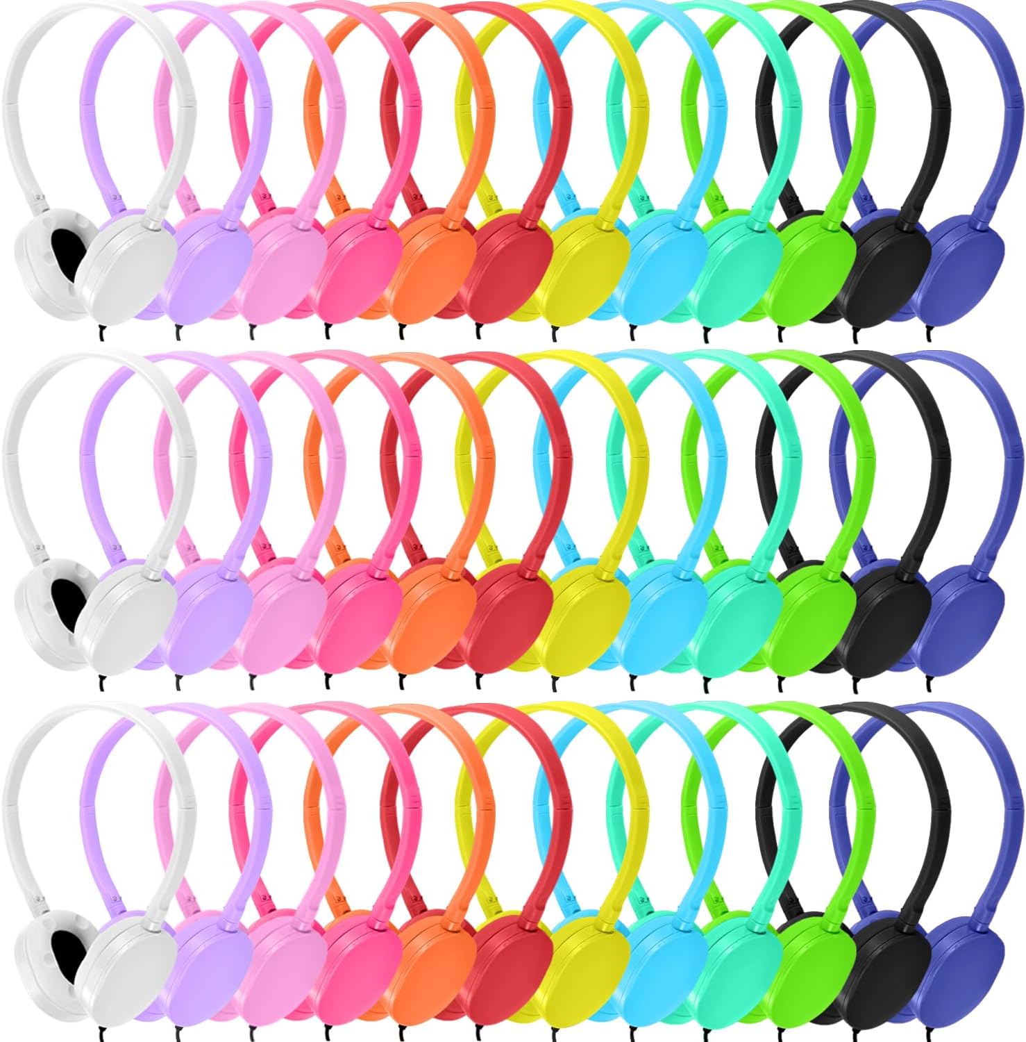 Kids Headphones Bulk 54 Pack for Classroom Learning and Fun