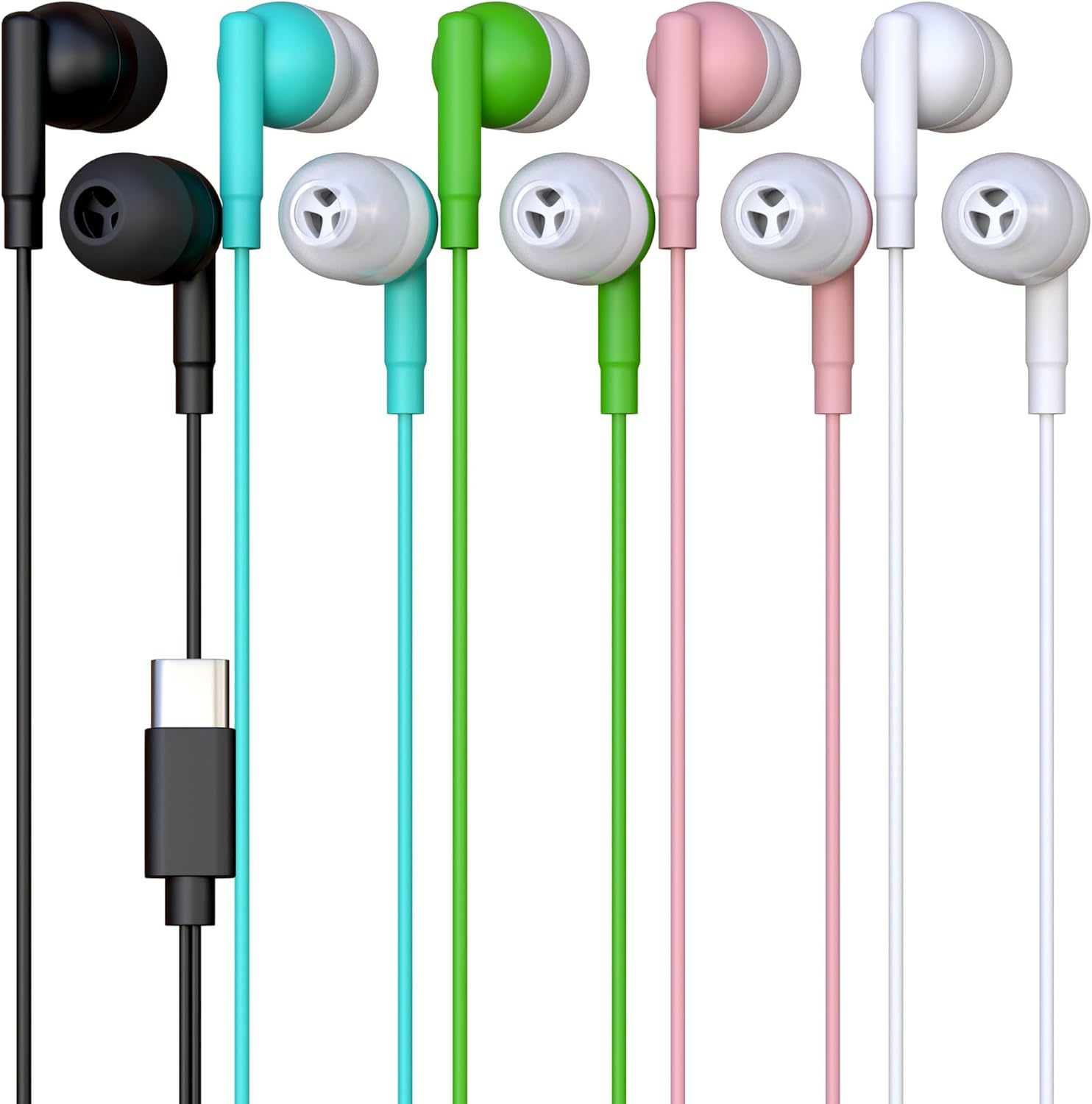 300 Pack Bulk Wired Earbuds for School, Meetings, and Travel