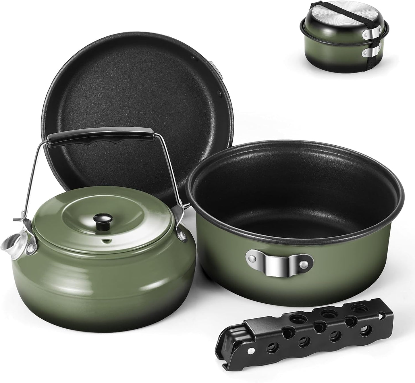 Odoland 5pcs Camping Cookware Set for Hiking and Backpacking