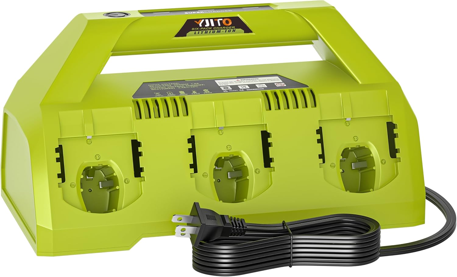 Upgraded 6-Port Fast Charger for Ryobi 18V ONE+ Batteries
