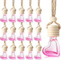 Hanging Car Air Freshener Gradient Pink Heart Bottles - Refillable Set