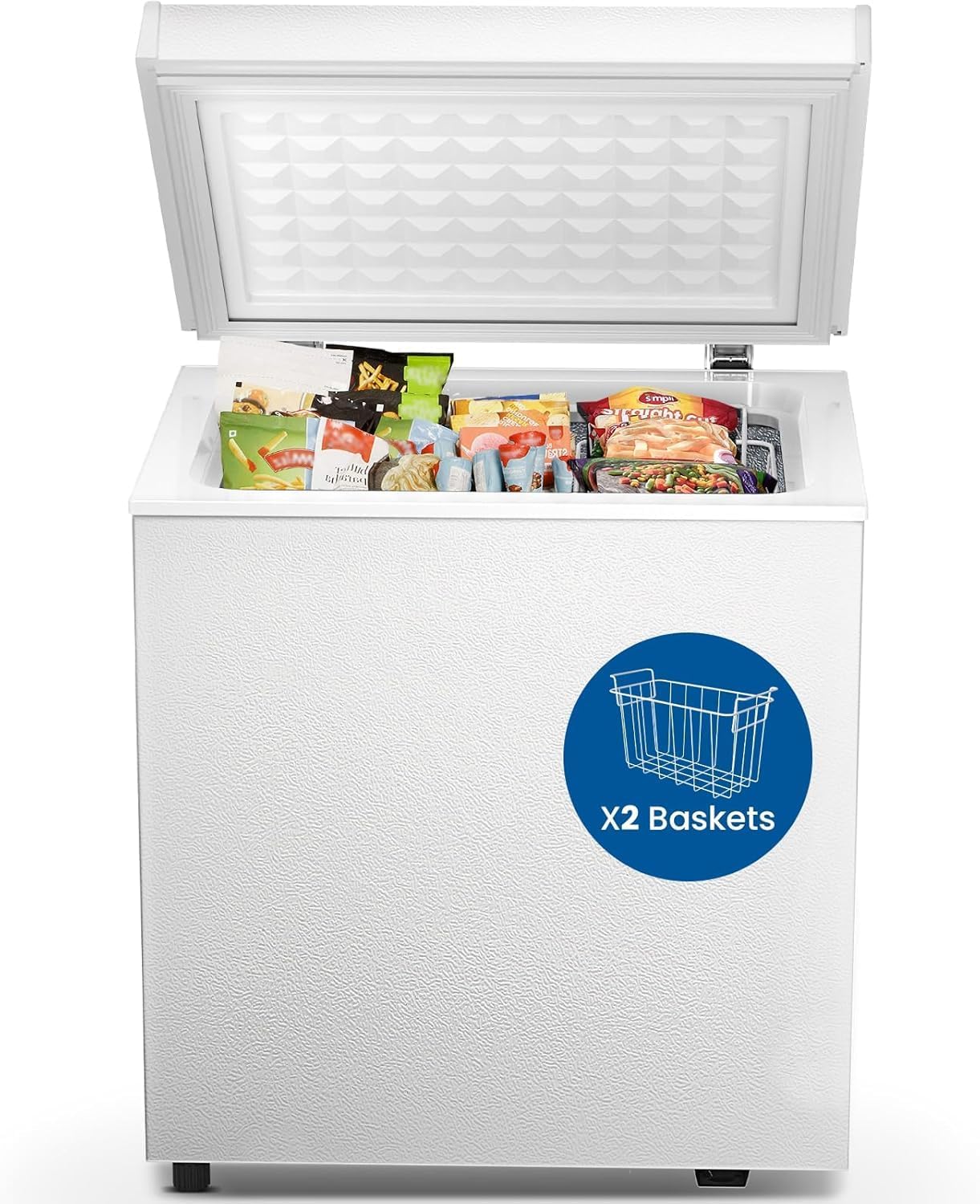 Compact Chest Freezer with 1.8 Cubic Feet Capacity for Home
