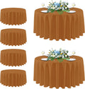 Thanksgiving Round Tablecloth 108 in Diameter - 6 Pack Bronze