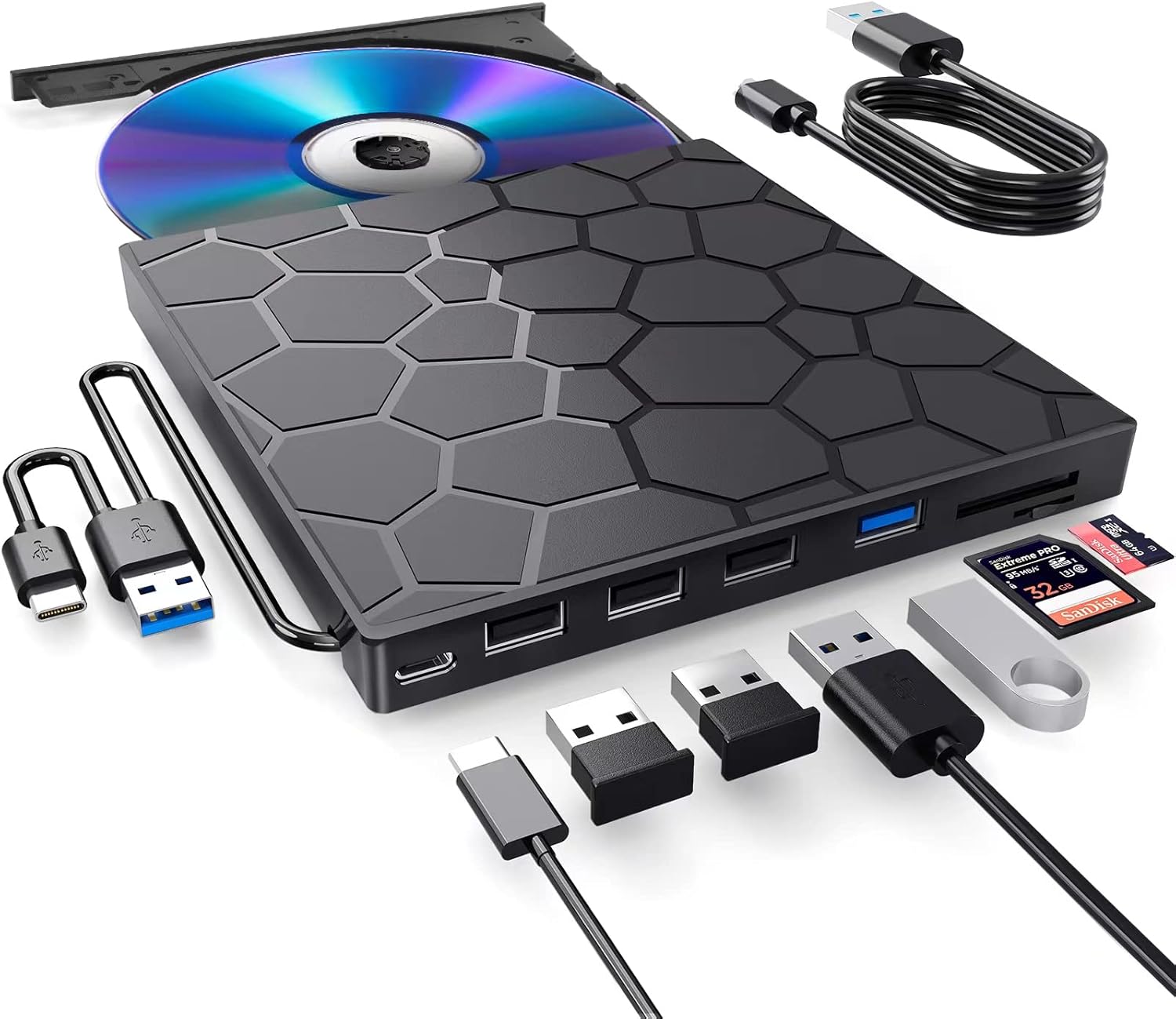 Ultra-Slim External DVD Drive | Plug & Play Compatibility