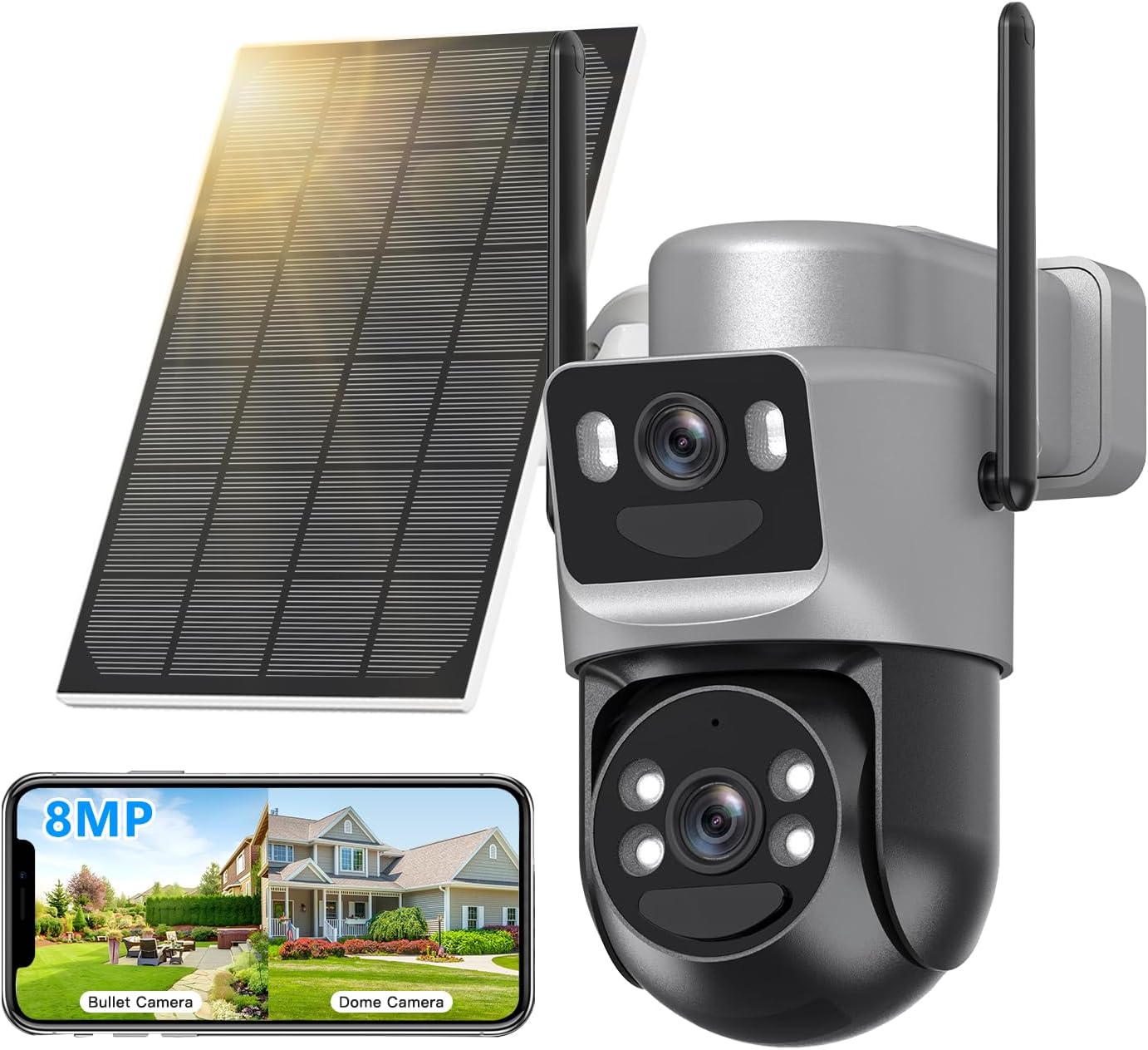 4K Solar Security Cameras Wireless Outdoor with Night Vision