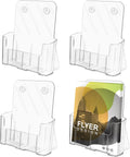 Acrylic Brochure Holder 8.5 x 11 4-Pack - Clear Tabletop & Wall