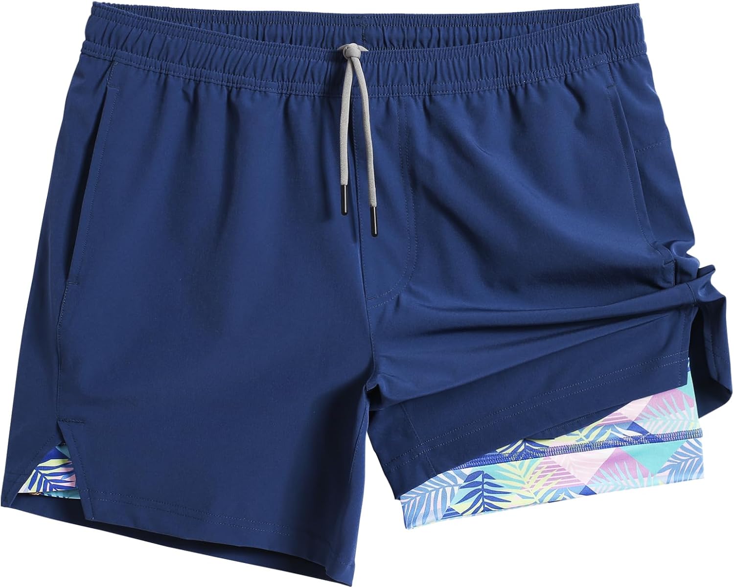 maamgic Mens 5in Gym Running Shorts for Men 2 in 1 Quick Dry
