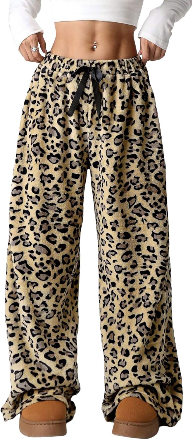 ZAFUL Women's Fuzzy Plush Pajama Pants for Cozy Comfort