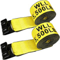 KJE Winch Straps 4 in x 30 ft Heavy Duty Tie Down 2-Pack - Durable