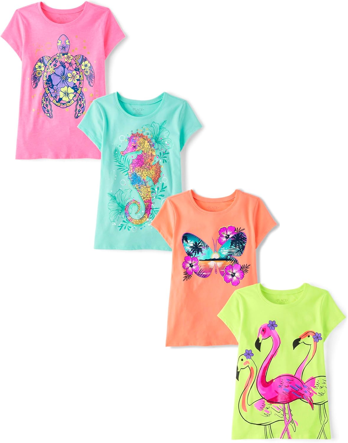Trendy Girls Graphic T-Shirts 4 Pack for Stylish Kids