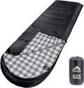 Flannel Sleeping Bag for Adults XL - Large Wide 4-Season Comfort