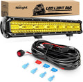20 in 420W Yellow LED Light Bar Triple Row Combo - Bright Off-Road