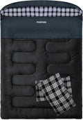 Double Sleeping Bag Flannel for Adults Two Person XXL Queen - Cozy