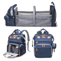 Blue Diaper Bag Backpack with Changing Station - Large 19-Pocket