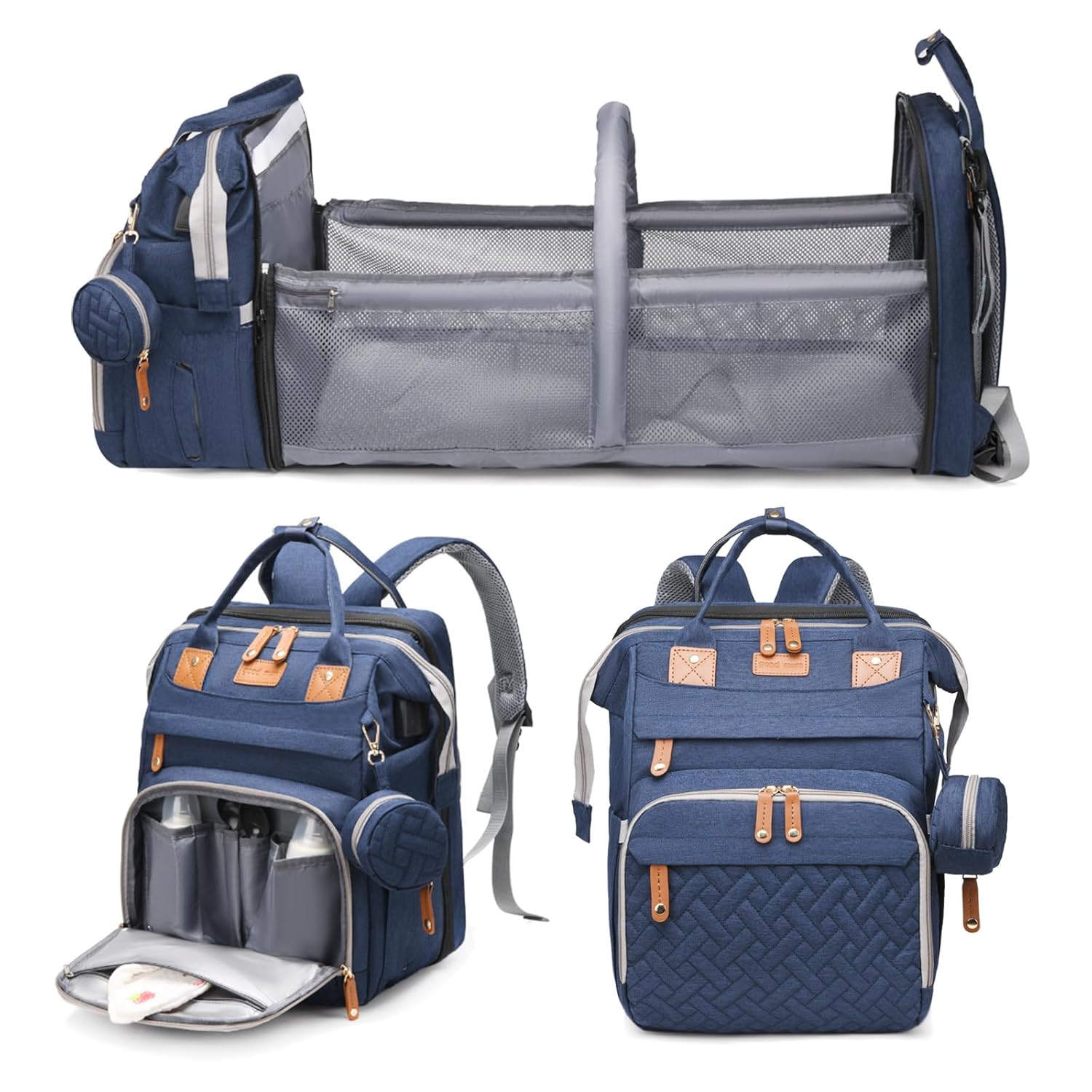 Jeryswet Baby Diaper Bag with Changing Station and USB Port