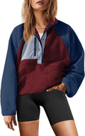 Womens Fuzzy Fleece Pullover Sherpa Sweatshirt - Cozy