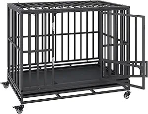Indestructible Heavy Duty Dog Crate for Medium to Large Dogs