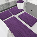 YIHOUSE Memory Foam Purple Bathroom Rug Sets for Ultimate Comfort