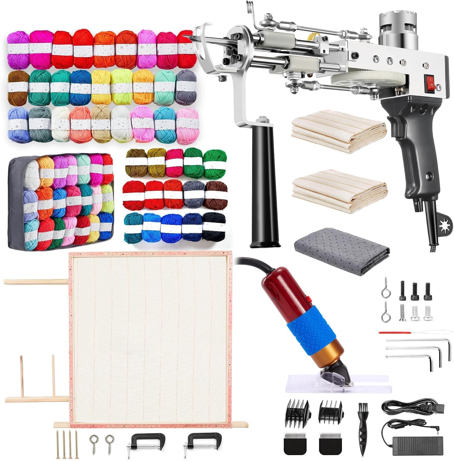 BESGEER Rug Tufting Gun Starter Kit with Frame and Trimmer