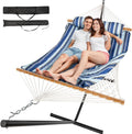 2 Person Outdoor Hammock with Stand and Quilted Pad - Portable Comfort